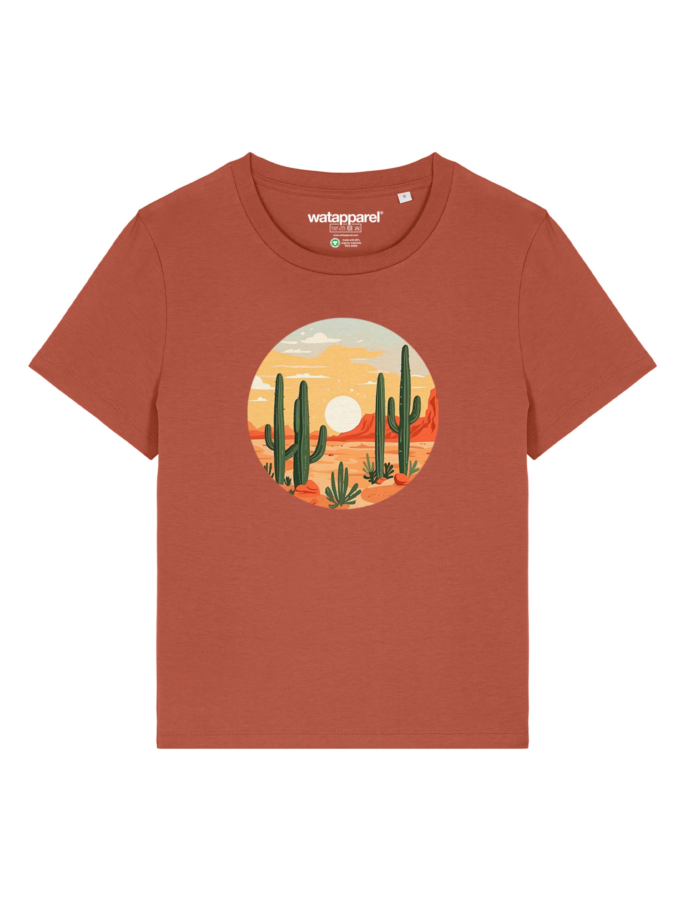 T-shirt 'Sonnenuntergang In Der Wüste' Watapparel en rouge : devant