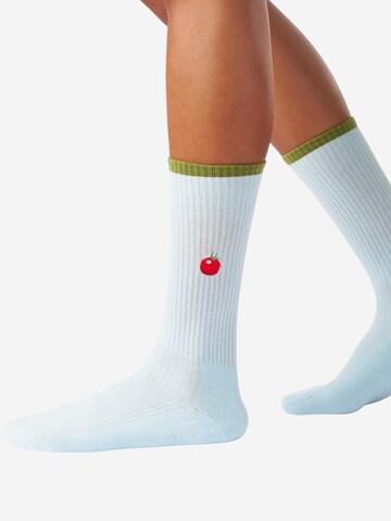 Von Jungfeld Socken 'Mix & Match Tennis mit Stickmotiven' in Blau