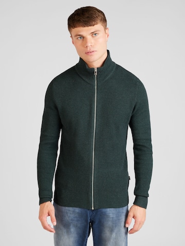 JACK & JONES Gebreid vest 'Perfect' in Groen: voorkant