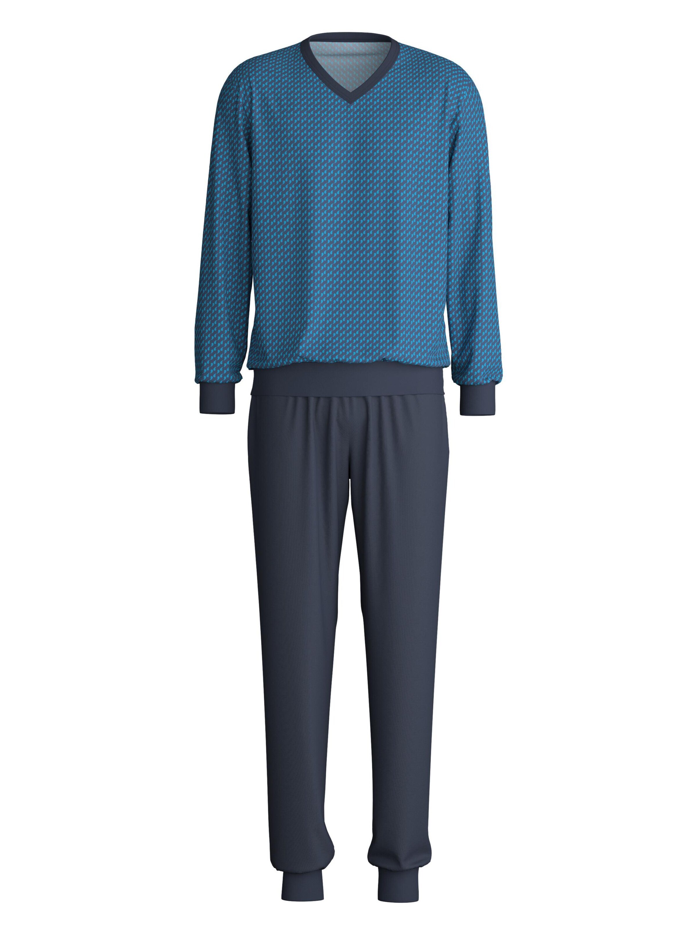 CALIDA Pyjama lang 'Nightwear Xtra' in Blauw: voorkant