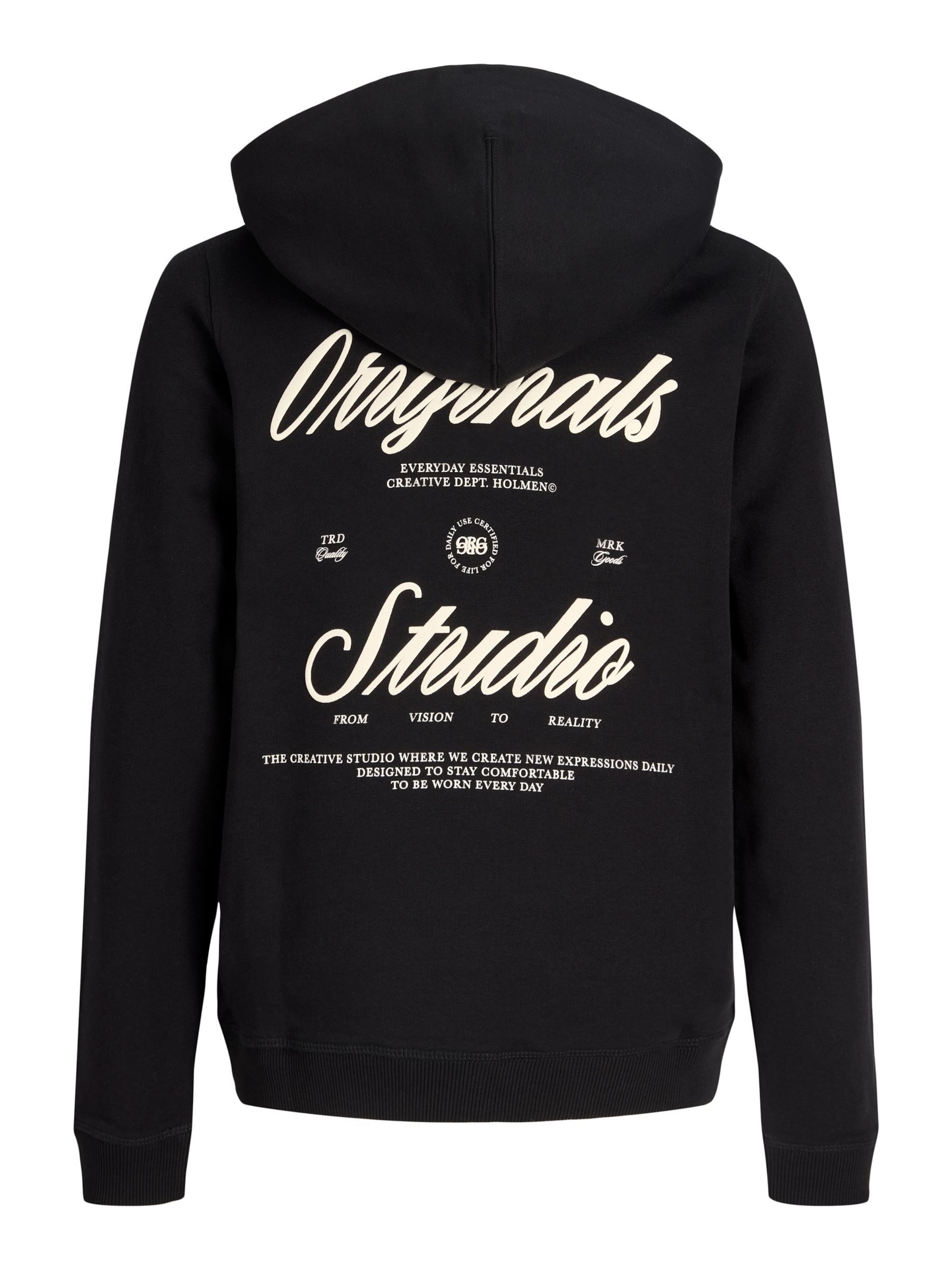 Jack & Jones Junior Sweatvest 'JORNORREBRO TYPO' in Zwart
