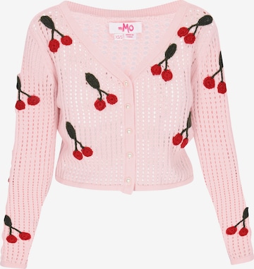 MYMO Neuletakki värissä vaaleanpunainen: etupuoli