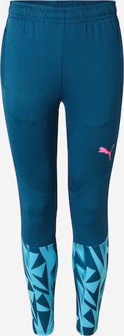 PUMA Skinny Športne hlače 'Individual Final' | modra barva: sprednja stran