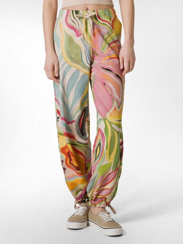 DEHA Tapered Sportbroek 'Flower Power' in Groen: voorkant