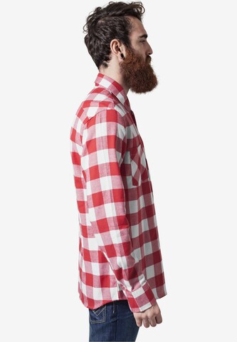 Urban Classics Regular fit Button Up Shirt in Red