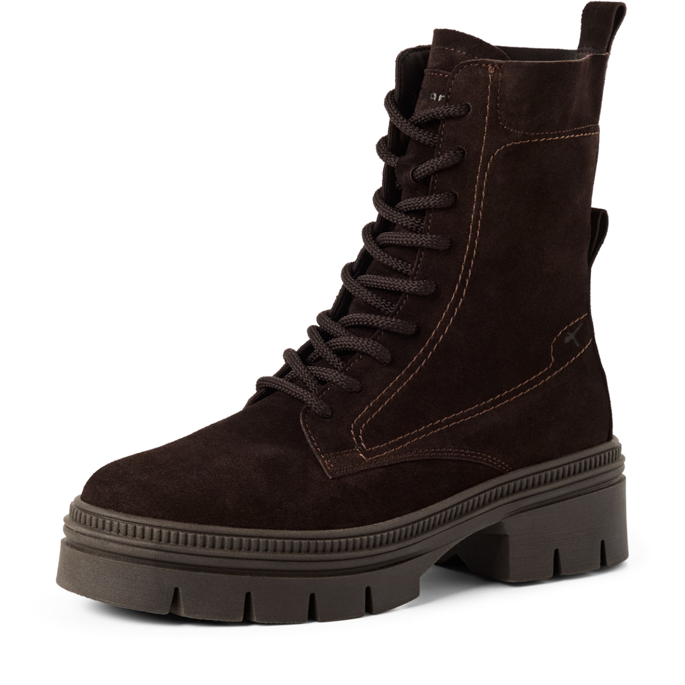 Tamaris Lace-Up Ankle Boots in Brown: front