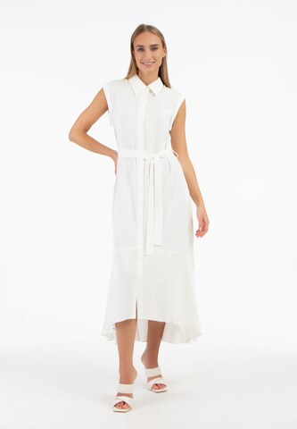 RISA Shirt Dress in White: front