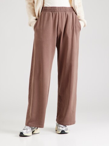 Wide leg Pantaloni di WEEKDAY in marrone: frontale