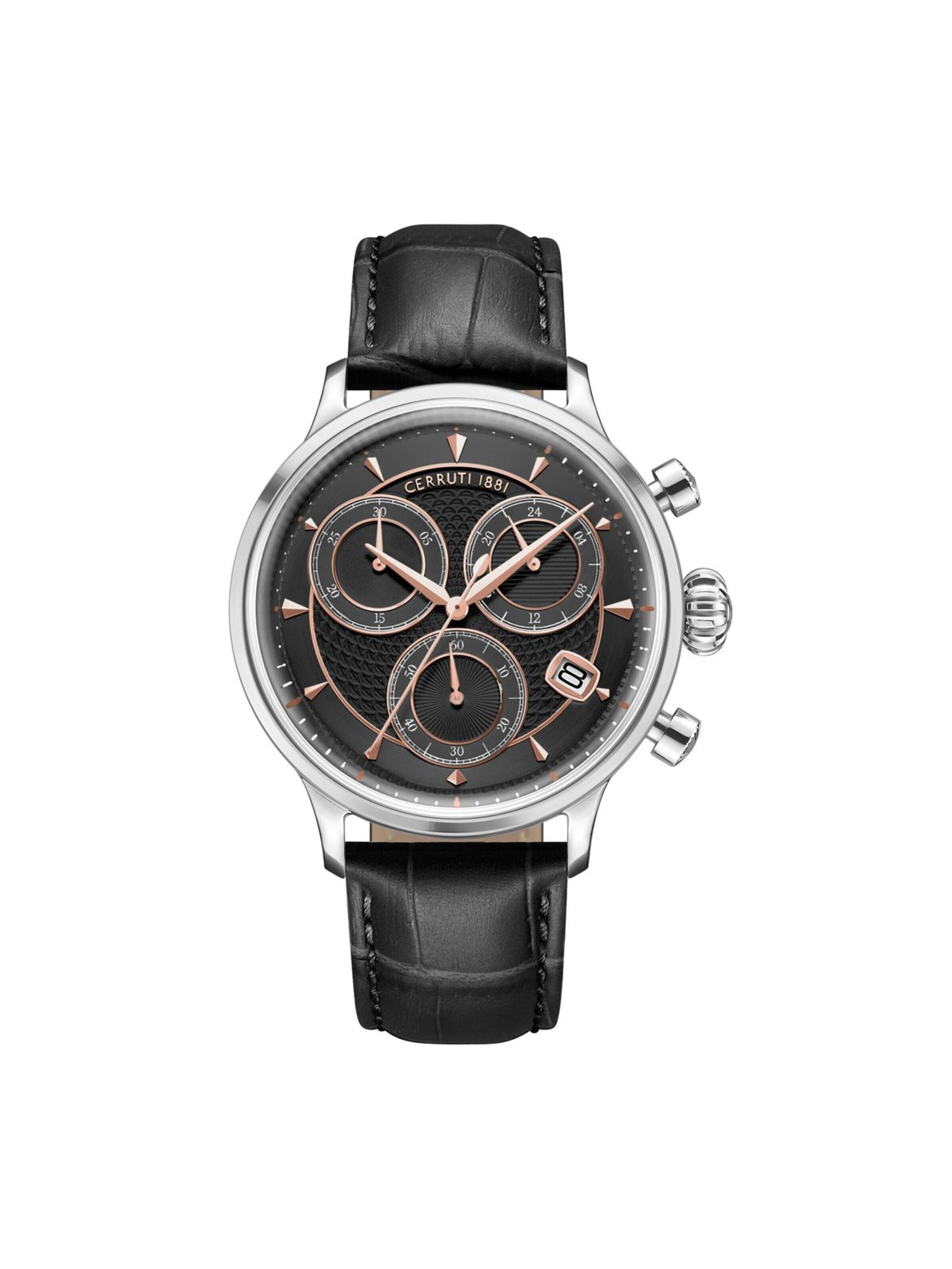 CERRUTI 1881 Analog watch 'Chronograph DERVIO' in Black: front