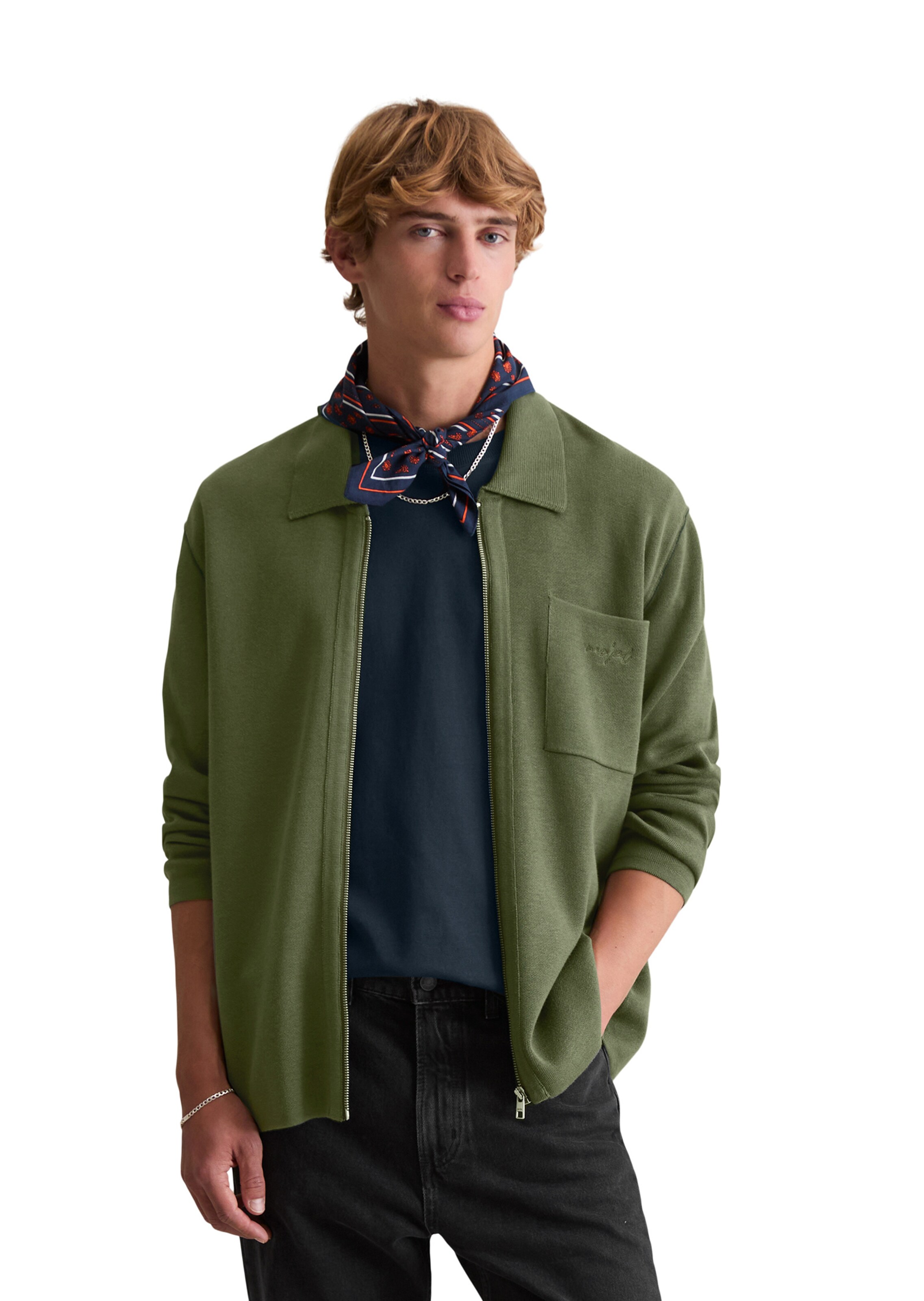 Marc O'Polo DENIM Strickjacke in Grün: Vorderseite