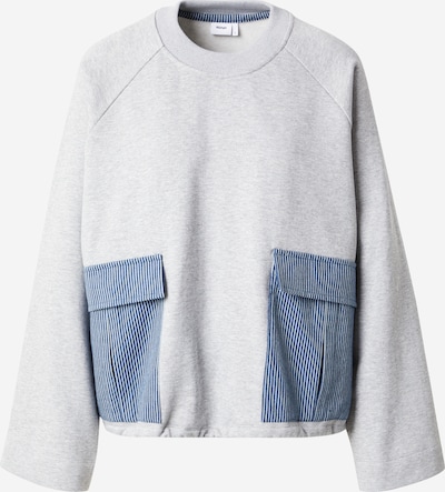 NÜMPH Sweater majica 'NUZHELLY' u plavi traper / svijetlosiva / bijela, Pregled proizvoda