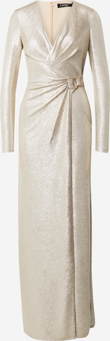 Robe de soirée Lauren Ralph Lauren en beige : devant