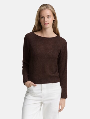 TOM TAILOR DENIM Sweater in Brown: front