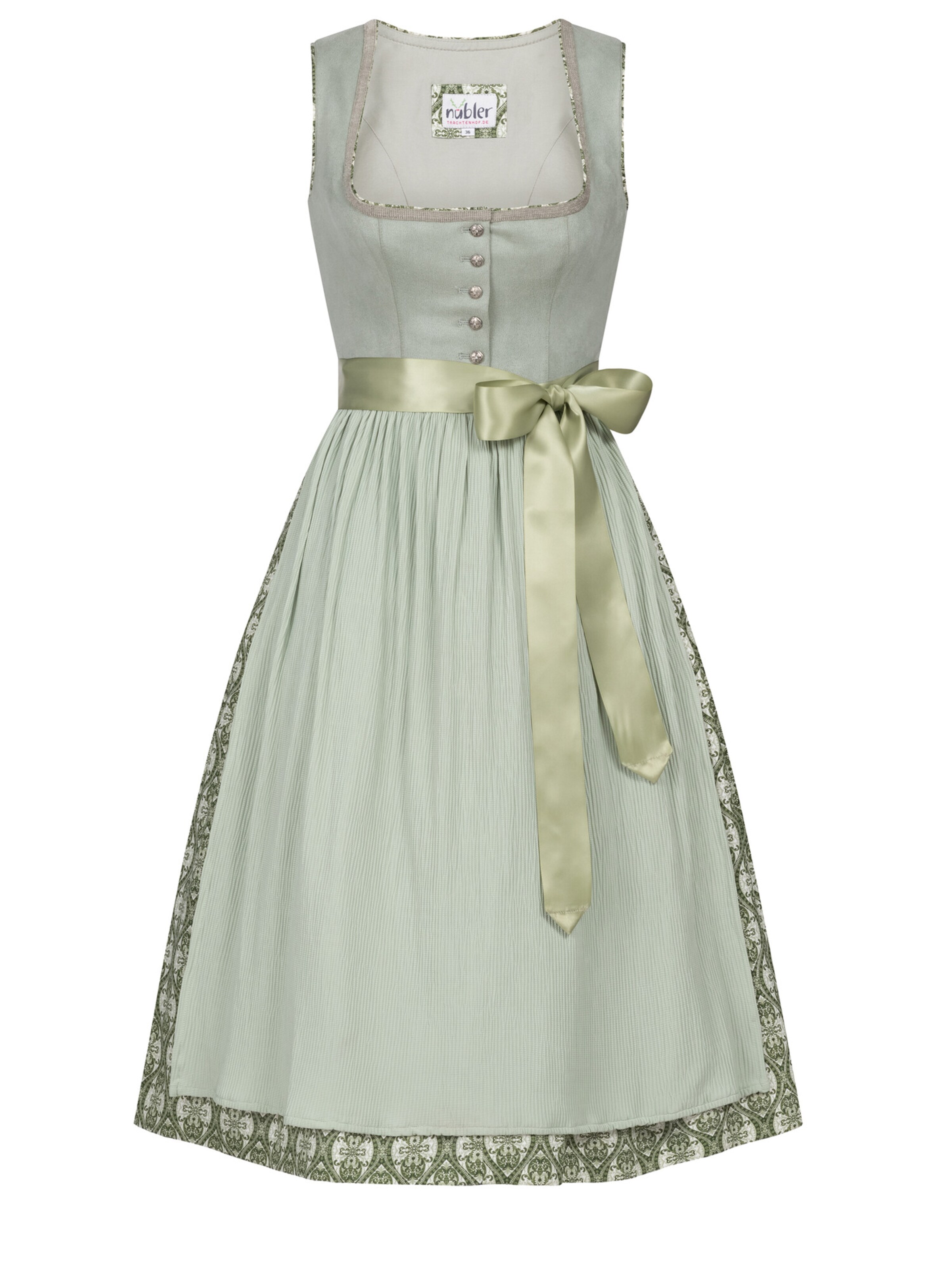 Trachtenhof Nübler Dirndl 'Midi Dirndl Gloria'‌‌‌ in Grün: Vorderseite