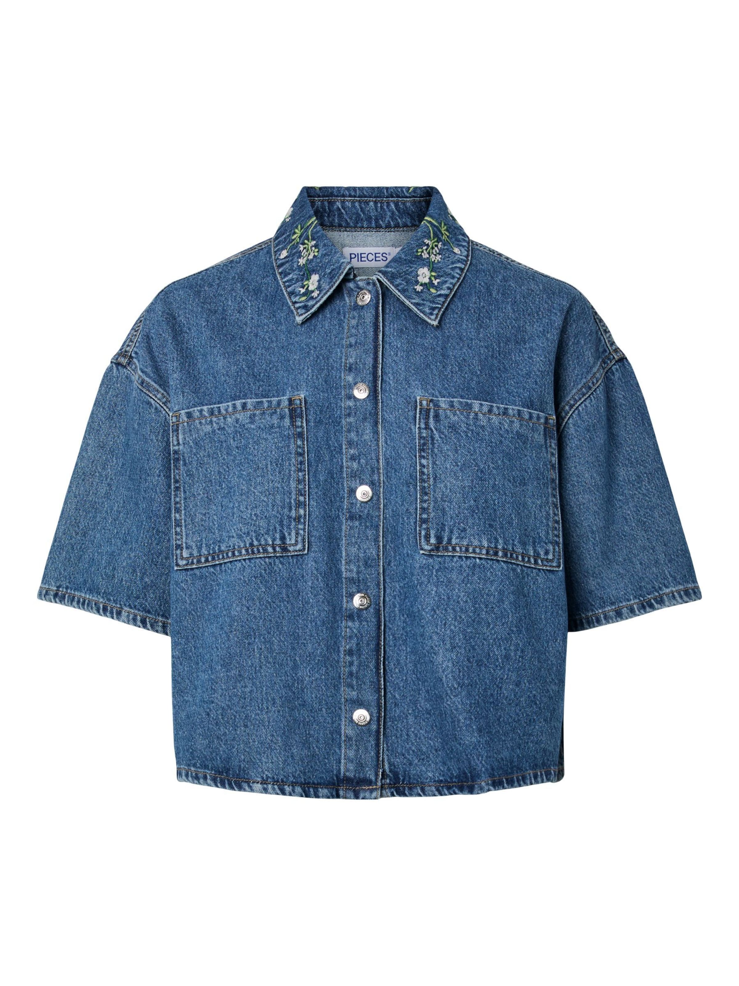 PIECES Blouse 'PCSKY' in Blue denim, Item view