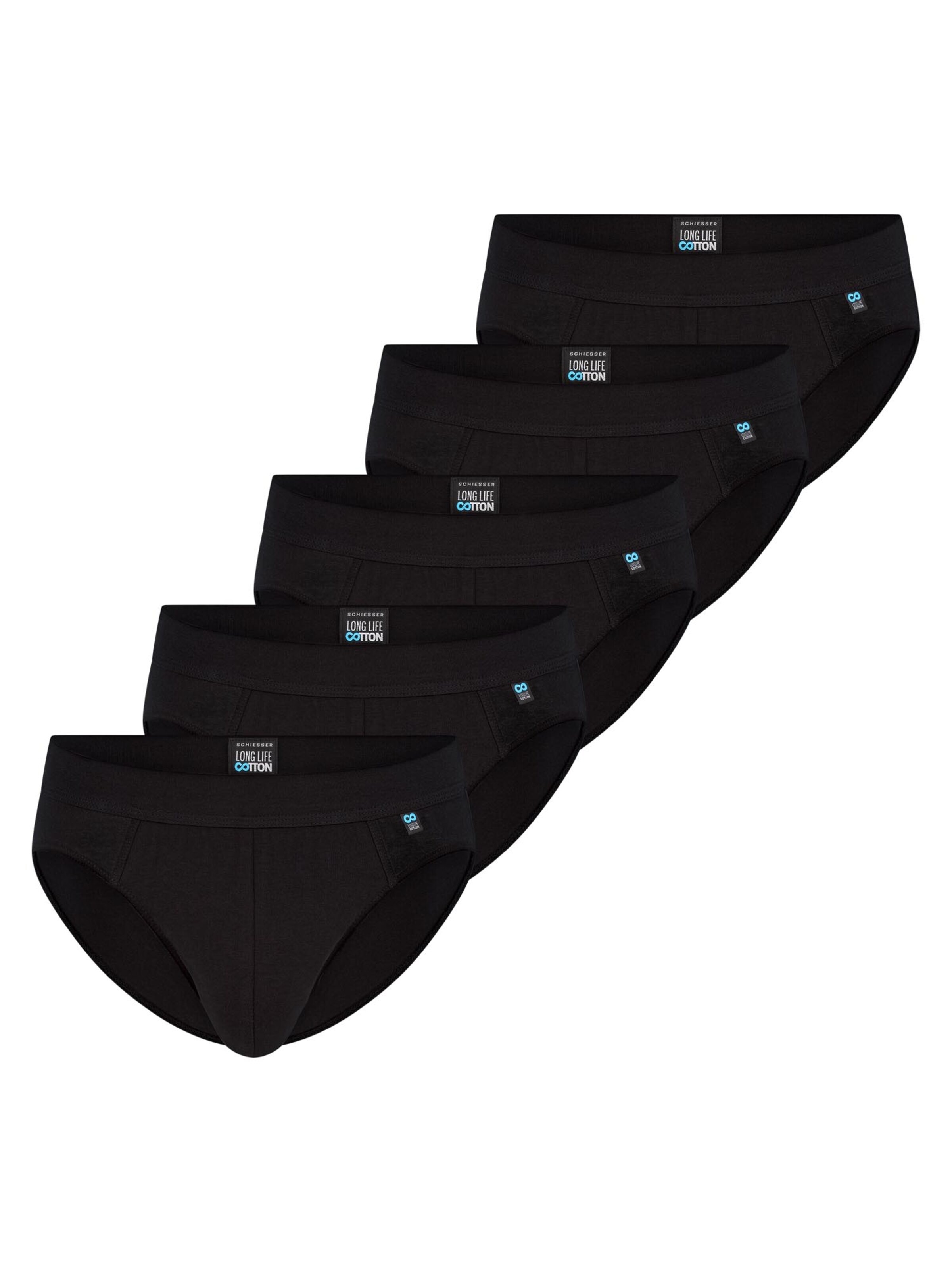 SCHIESSER Slip 'Long Life Cotton'‌‌‌‌‌‌‌‌‌ in Schwarz: Vorderseite