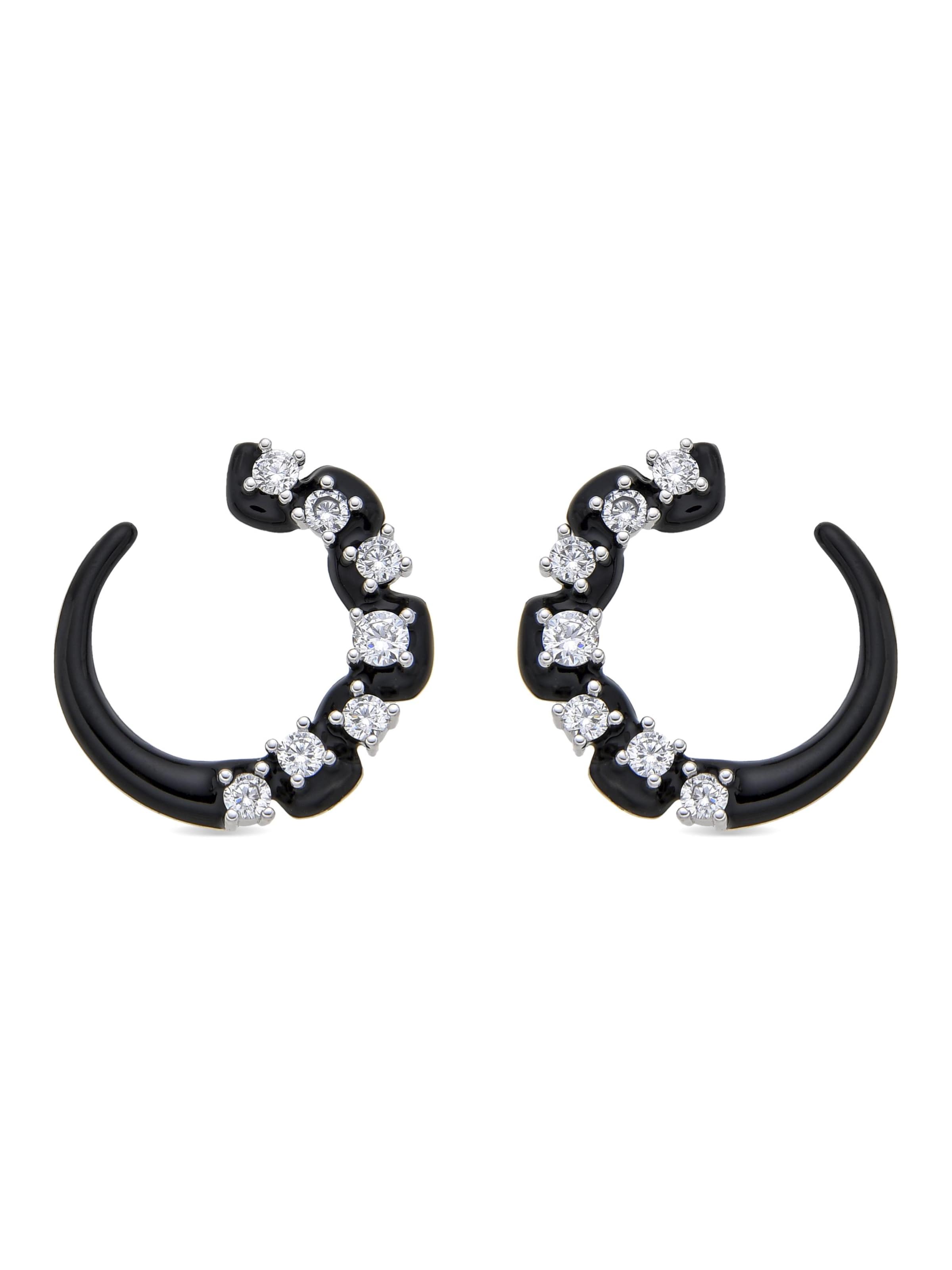 Luxenter - Pendientes 'Dekbu' en negro: frente