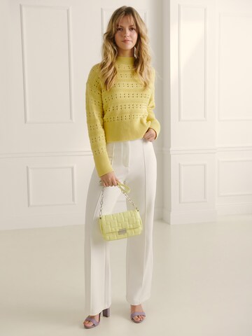 Guido Maria Kretschmer Women Boot cut Pants 'Raquel' in White