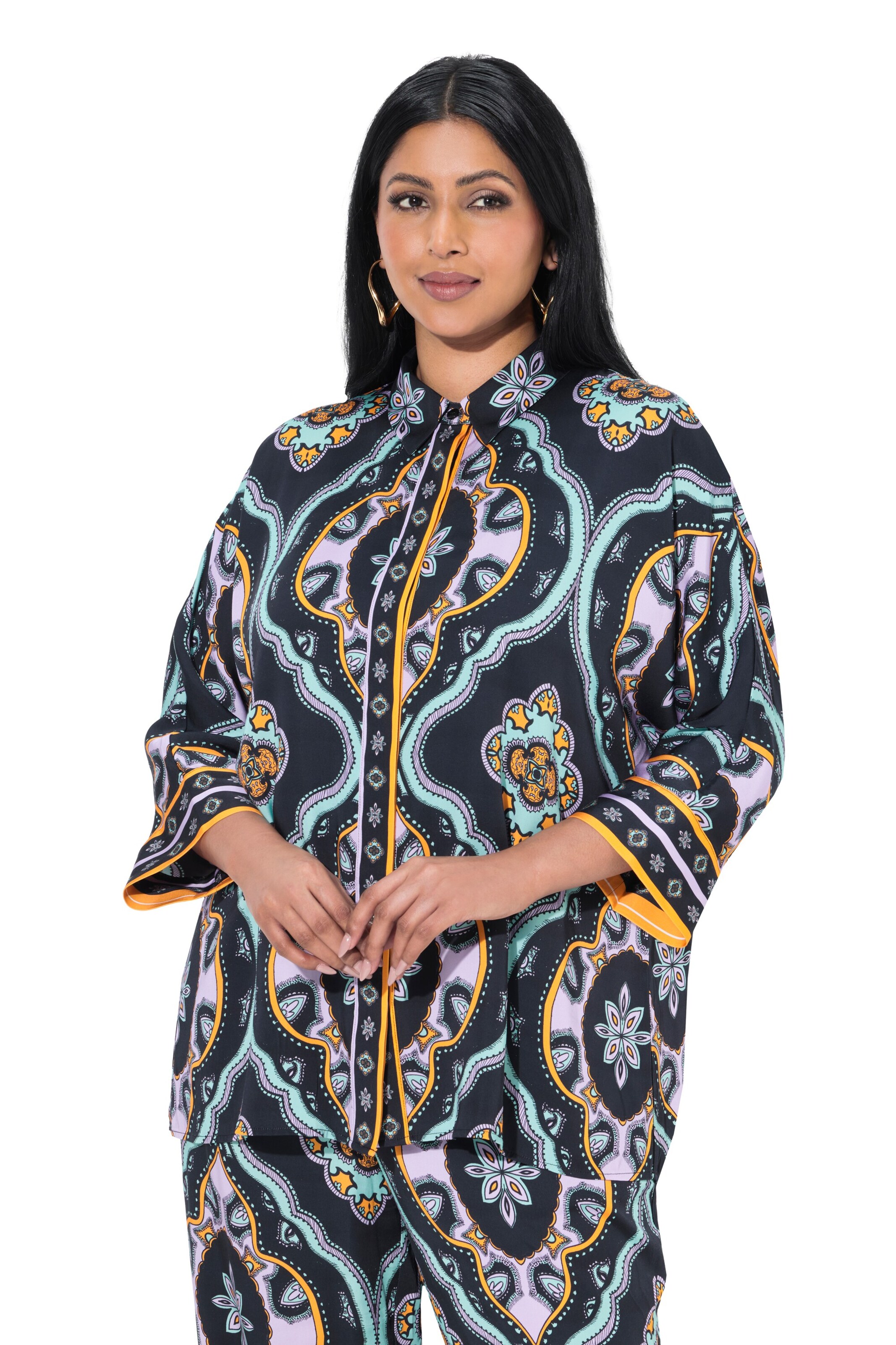 Ulla Popken Bluse in Schwarz: Vorderseite