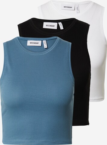 WEEKDAY Top in Blauw: voorkant