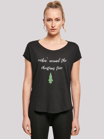T-shirt 'Rockin around the christmas tree' F4NT4STIC en noir : devant