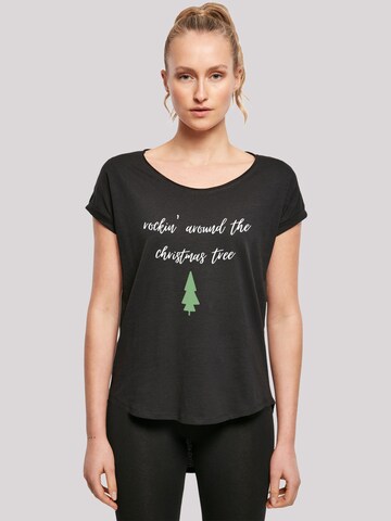 F4NT4STIC Shirt 'Rockin around the christmas tree' in Black: front