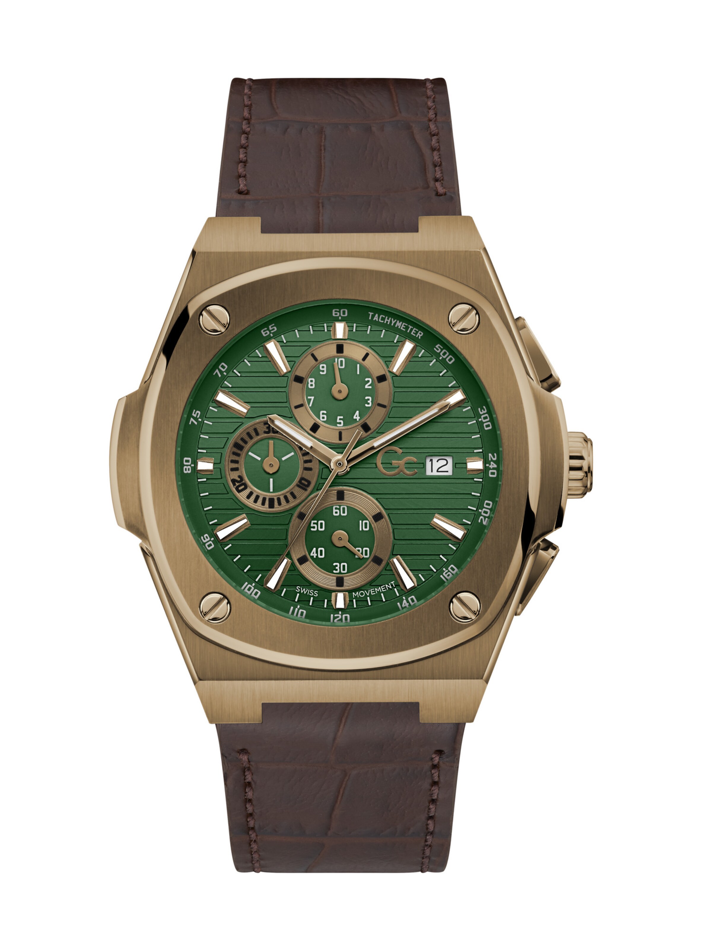 Gc Analoguhr in Braun: Vorderseite