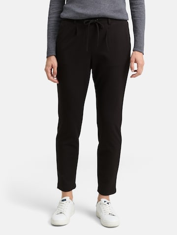 TOM TAILOR Regular Pleat-front trousers in Black