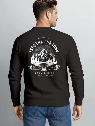 Neverless Sweatshirt 'Into the Unknown' in Black