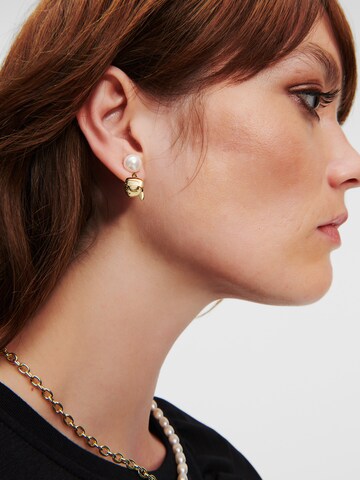 Karl Lagerfeld - Pendientes en oro: frente