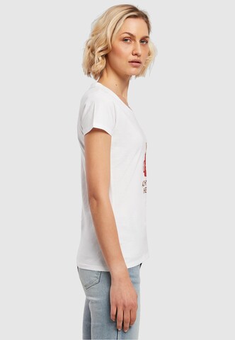 Merchcode T-Shirt 'Achtung heiss' in Weiß