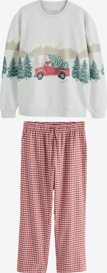 Ilga pižama iš Next, spalva – šviesiai pilka / tamsiai žalia / raudona / balta, Prekių apžvalga