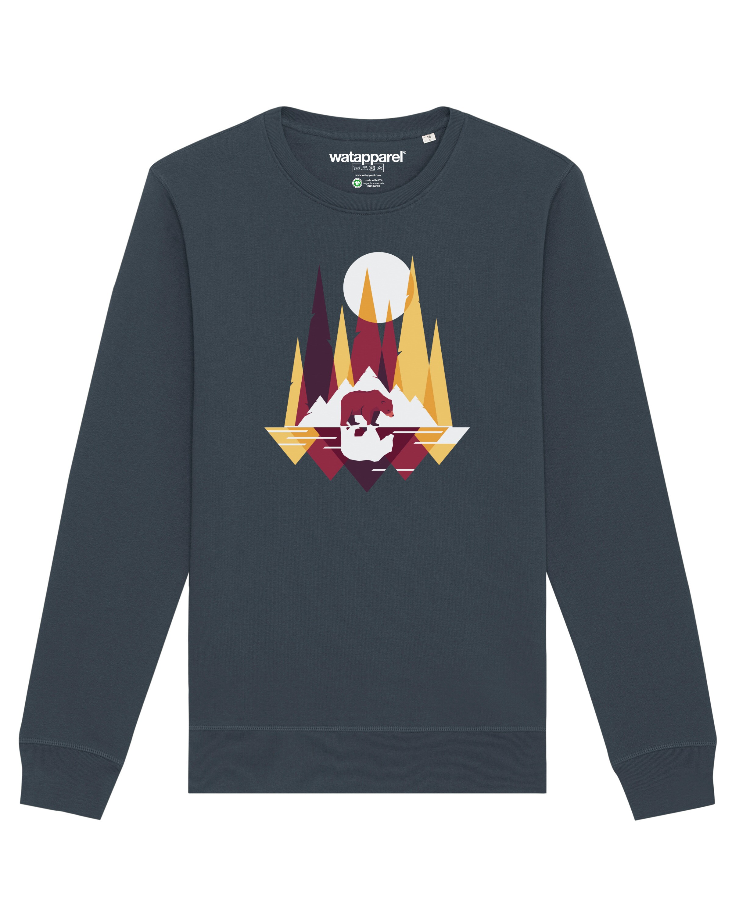 Watapparel Sweatshirt 'Von Bären und Bergen' in Grijs: voorkant