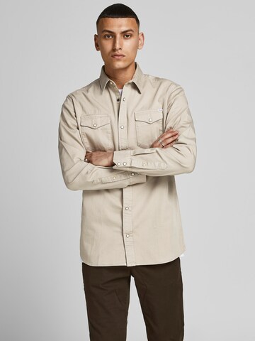 JACK & JONES Regular Fit Skjorte 'Sheridan' i beige: forside