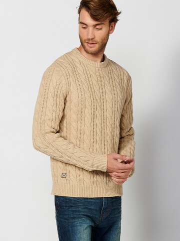 Pull-over KOROSHI en beige : devant