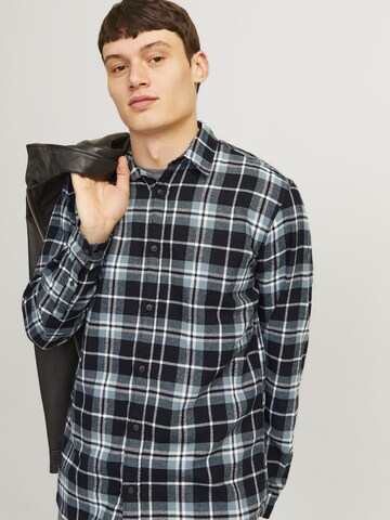 JACK & JONES Slim fit Button Up Shirt 'JJJoshua' in Blue