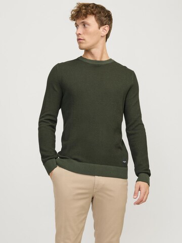 JACK & JONES Pullover 'JJEGlobe' in Grün: Vorderseite