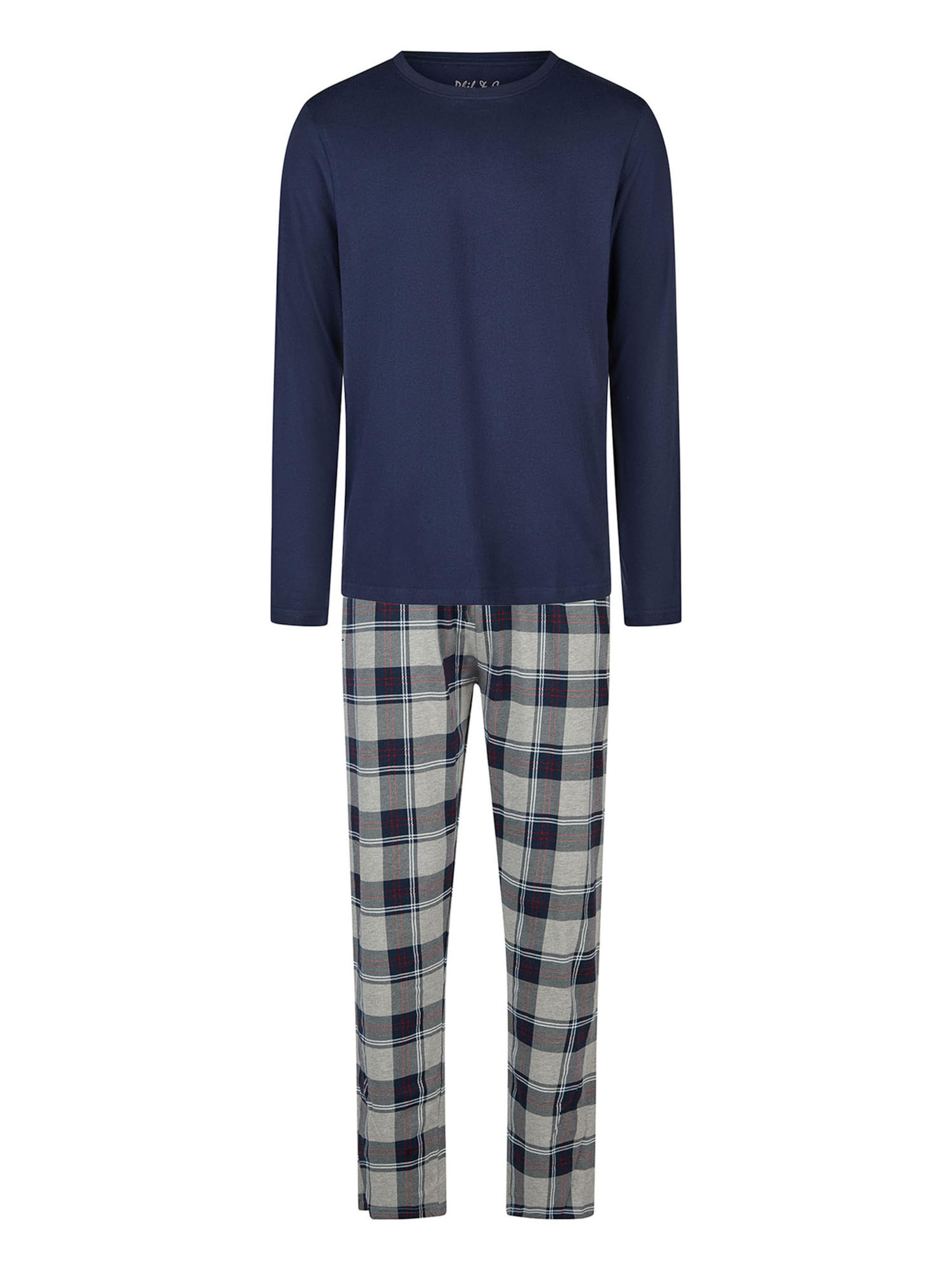 Phil & Co. Berlin Pyjama ' Weekend Collection ' in Blau: Vorderseite