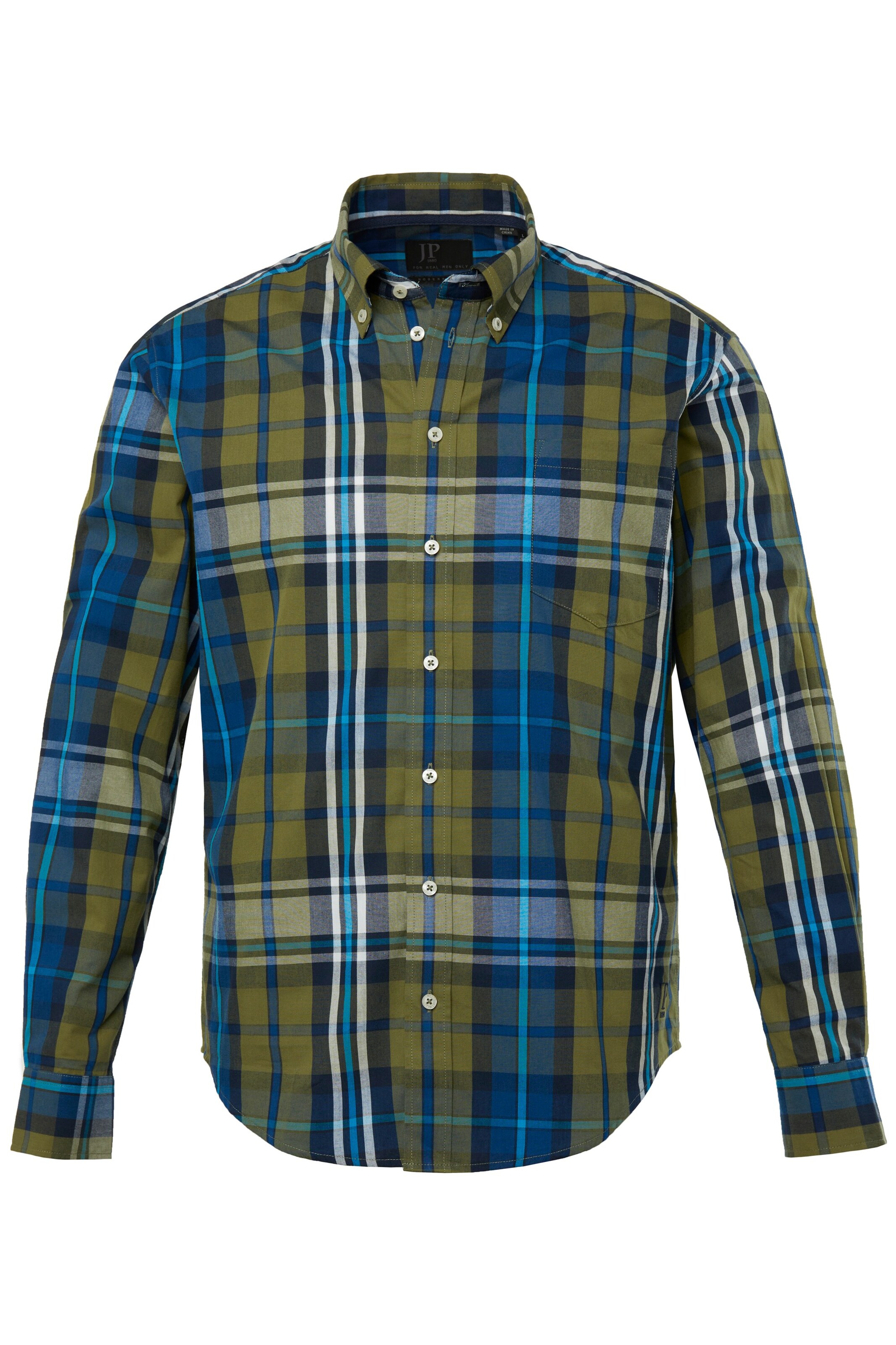 JP1880 Regular fit Overhemd in Groen: voorkant