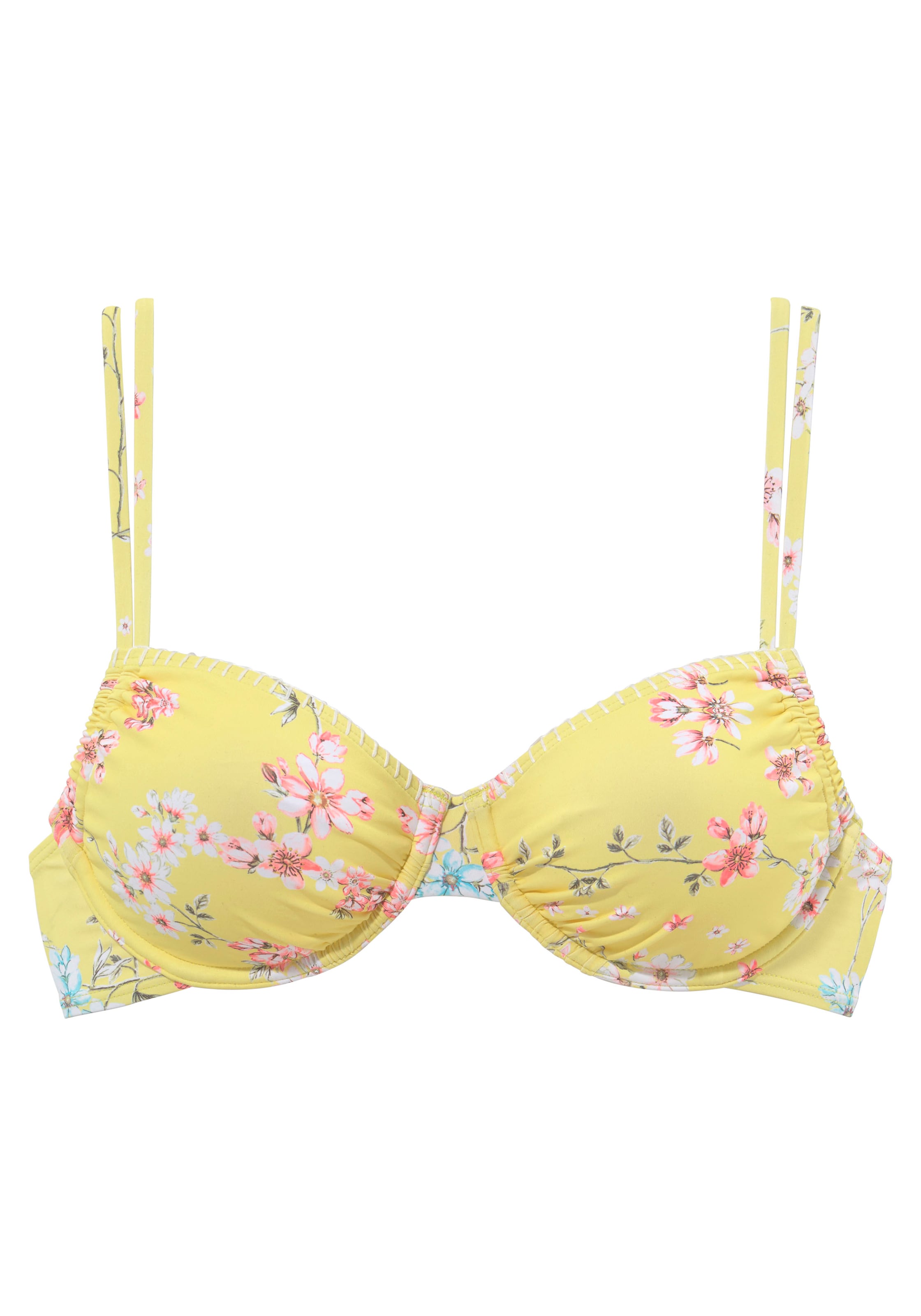 SUNSEEKER Σουτιέν για T-Shirt Τοπ μπικίνι 'Ditsy' σε κίτρινο: μπροστά