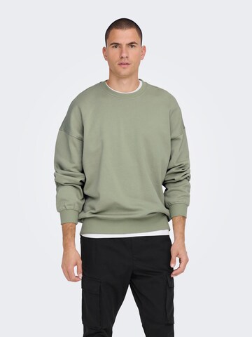 Only & Sons Sweatshirt 'Ceres' in Green: front