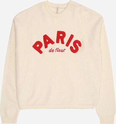 ONLY GIRLS Neulepaita 'KOGKatia' värissä vaaleabeige / tummanpunainen, Tuotenäkymä