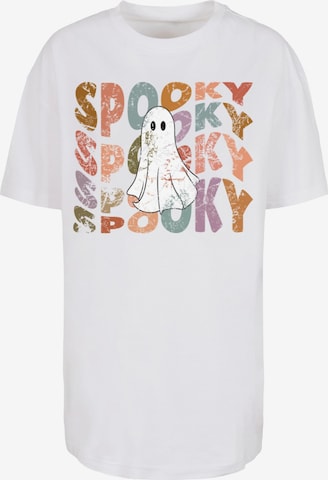 Merchcode T-Shirt 'Halloween - Spooky Ghost' in Weiß: Vorderseite