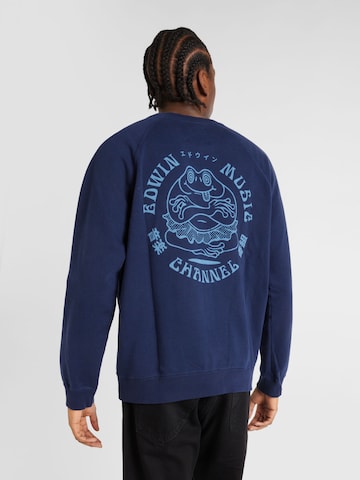 EDWIN Sweatshirt 'Music Channel' in Blue: front