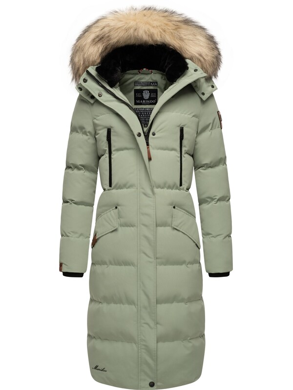 MARIKOO Winter Coat 'Schneesternchen' in Pastel Green