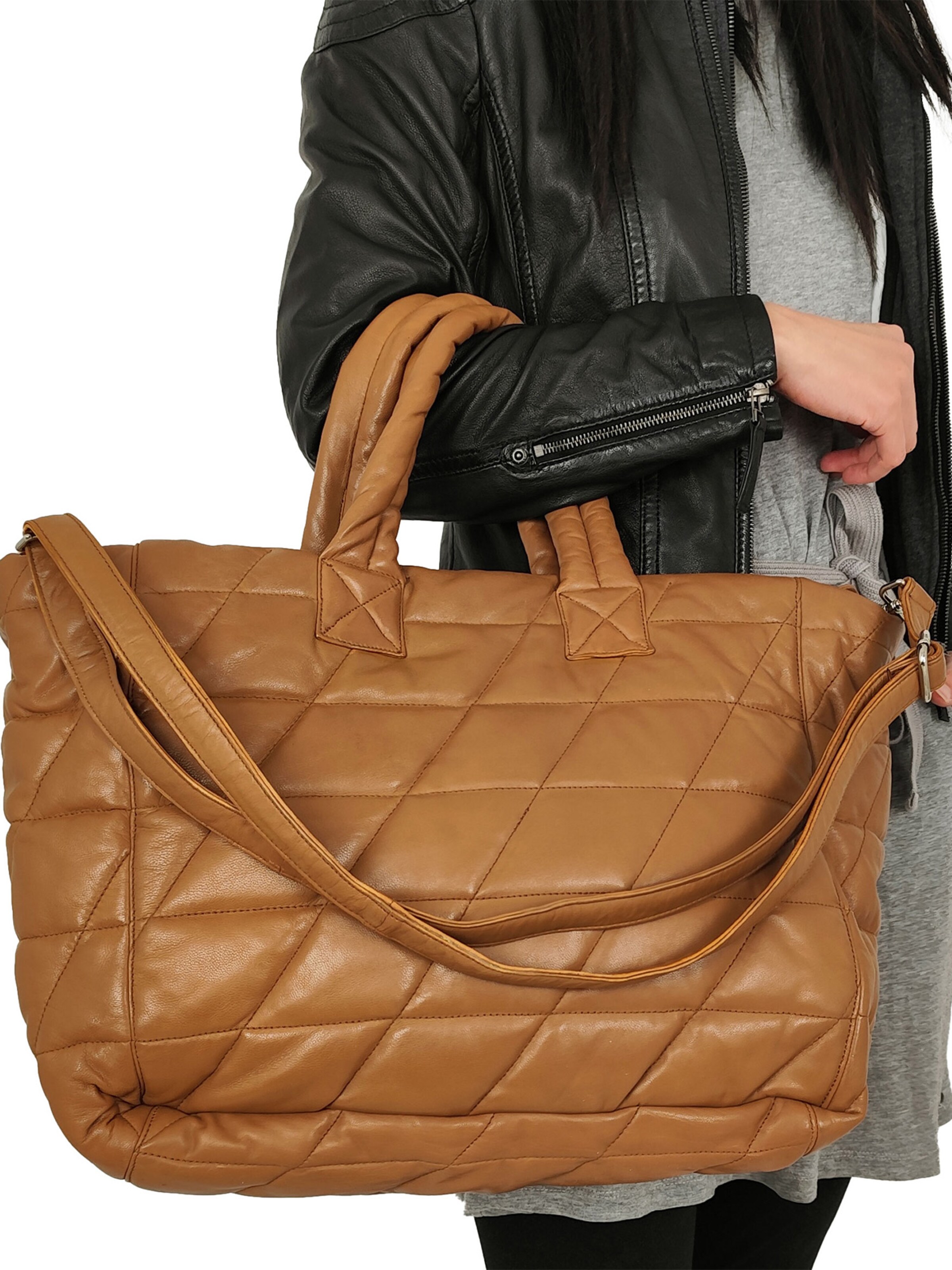 Lederjacken24 Shopper 'Sorala'‌‌‌‌ in Braun: Vorderseite