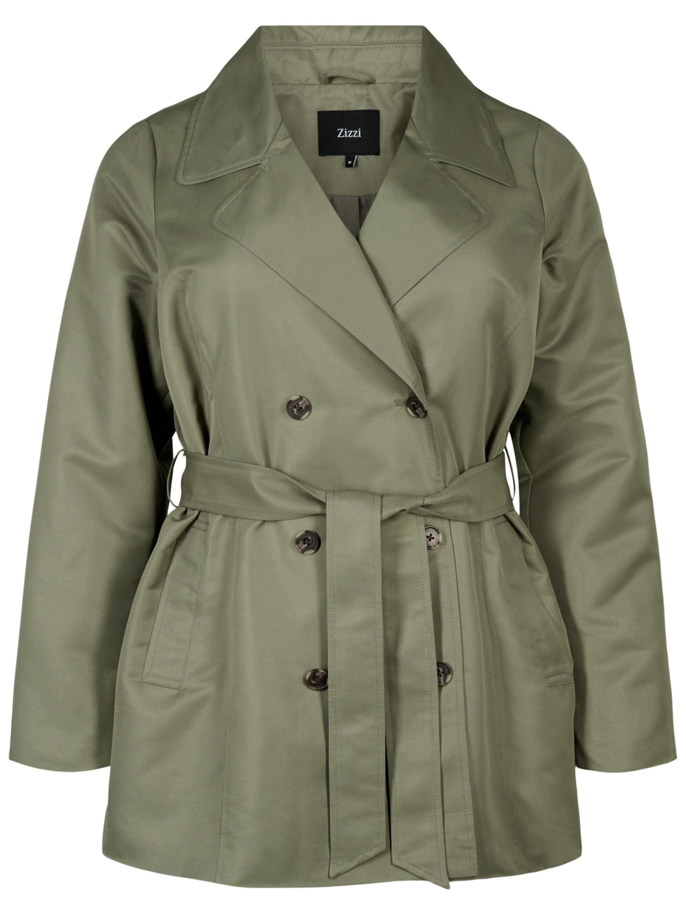 Cappotto di mezza stagione 'Caselin' di Zizzi in verde: frontale