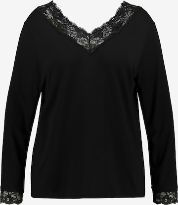Ulla Popken Pajama Shirt in Black: front