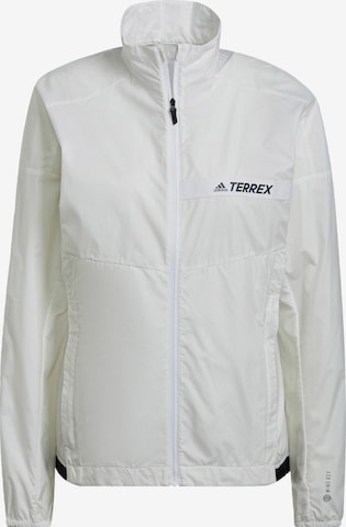 adidas Terrex Outdoor Jacket in White: front
