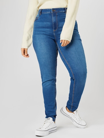 Skinny Jean 'Callie' Noisy May Curve en bleu : devant